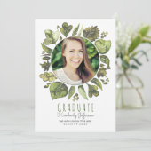 Invitation Obtention du diplôme de photo de guirlande de (Debout devant)