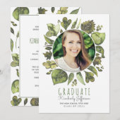 Invitation Obtention du diplôme de photo de guirlande de (Devant / Derrière)