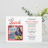 Invitation Obtention du diplôme de photo d'infirmière (Debout devant)