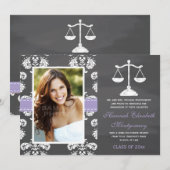 INVITATION OBTENTION DU DIPLÔME DE TABLEAU D'ÉCOLE DE DROIT (Devant / Derrière)