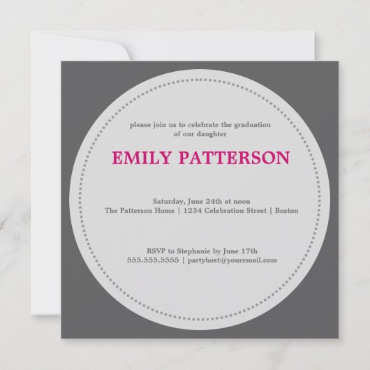 Invitation Obtention du diplôme faite sur commande de film de (Dos)