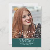 Invitation Obtention du diplôme florale de photo d'étudiant (Devant)