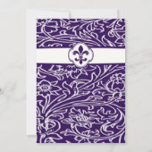 Invitation Obtention du diplôme formelle de Gray Fleur de Lis (Dos)