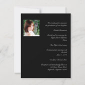 Invitation Obtention du diplôme noire et orange de ruban (Dos)