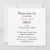 Invitation Obtention du diplôme noire orange "classe" de (Dos)