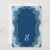 Invitation Obtention du diplôme turquoise assez bleue (Dos)