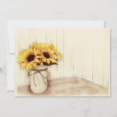 Invitation Occasion de mariage de Mason Jar, tournesol de cam (Dos)