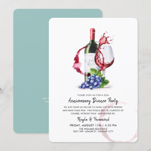 Invitation Occasion vin & dîner Anniversaire
