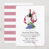 Occasion Vin & Dîner Anniversaire Rayures Rouges