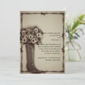 Invitation Occident Boot Daisy Bouquet Vintage Wedding Invita (Debout devant)