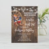 Invitation Occident Night Out Cowboy Patriotique Anniversaire (Debout devant)