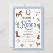Invitation Occident premier anniversaire Rodeo bébé garçon In (Devant)