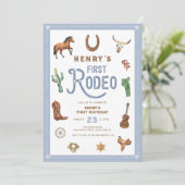 Invitation Occident premier anniversaire Rodeo bébé garçon In (Debout devant)