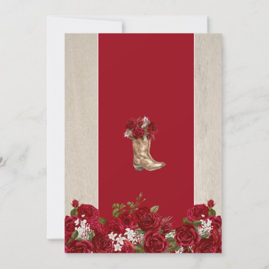 Invitation Occident rustique - Rose rouge - Charro Quinceaner (Dos)