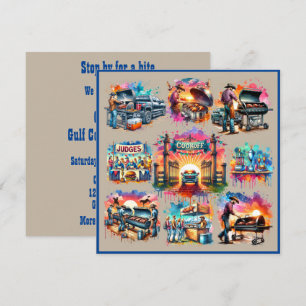 Invitation Occidental Cowboy BBQ Cookoff Scènes 2 Personnalis