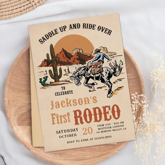 Invitation Occidental Cowboy Premier Rodéo 1er Anniversaire I