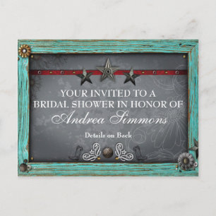 Invitation occidental de Fête de la mariée de pays