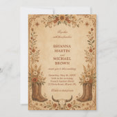 Invitation Occidental Rustique Vintage (Devant)