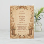 Invitation Occidental Rustique Vintage (Debout devant)