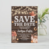 Invitation Occidental Sauver la date Anniversaire Pays Annive (Debout devant)