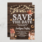 Invitation Occidental Sauver la date Anniversaire Pays Annive (Devant / Derrière)