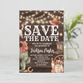 Invitation Occidental Sauver la date Anniversaire Pays Annive (Debout devant)