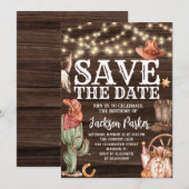 Invitation Occidental Sauver la date Anniversaire Pays Annive (Devant / Derrière)