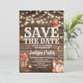 Invitation Occidental Sauver la date Anniversaire Pays Annive (Debout devant)