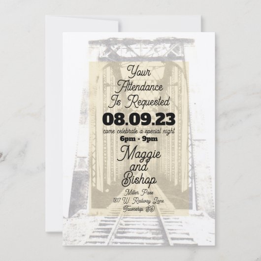 Invitation Occidental Vintage Nous Vous Demandons Votre Prése (Devant)