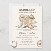 Invitation Occidentale Cowboy Coowgirl Anniversaire (Devant)