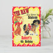 Invitation Occidentale Cowboy Et Horse Anniversair (Debout devant)