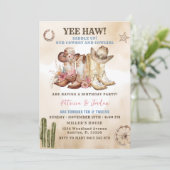 Invitation Occidentale Cowboy fille frère jumeau anniversaire (Debout devant)