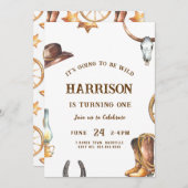 Invitation Occidentale Cowboy Rodeo (Devant / Derrière)