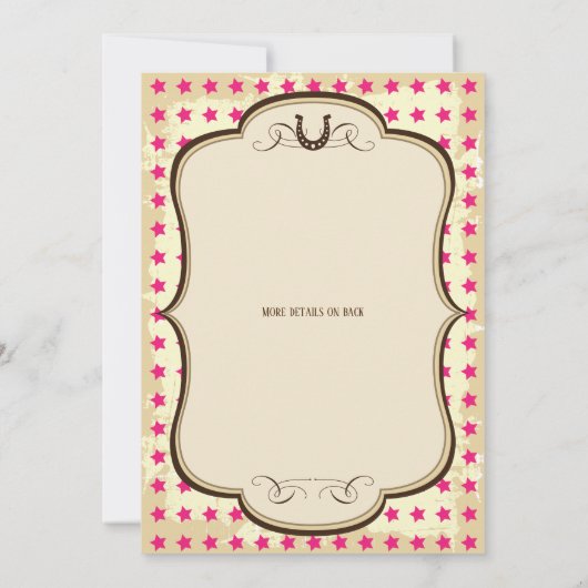 Invitation Occidentale Cowgirl (Dos)