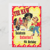 Invitation Occidentale Cowgirl And Horse Birthday (Devant)