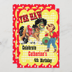 Invitation Occidentale Cowgirl And Horse Birthday 