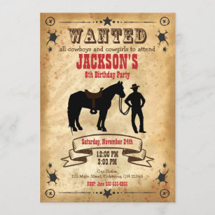 Cowboy Invitations Faire Part Zazzle