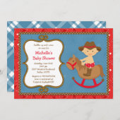 Invitation occidentale de baby shower (Devant / Derrière)