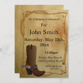 Invitation occidentale de botte de cowboy (Devant / Derrière)