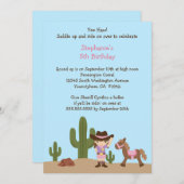 Invitation occidentale de fête d'anniversaire de (Devant / Derrière)