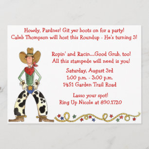 Invitation occidentale de fête d'anniversaire de