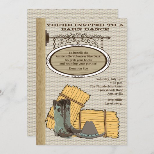 Invitation occidentale de grange (Devant / Derrière)