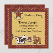 Invitation occidentale de partie d'anniversaire, (Devant / Derrière)