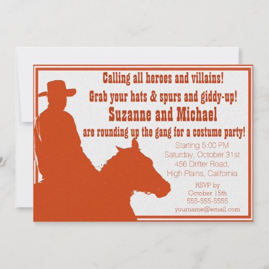 Invitation occidentale de partie de thème (Dos)