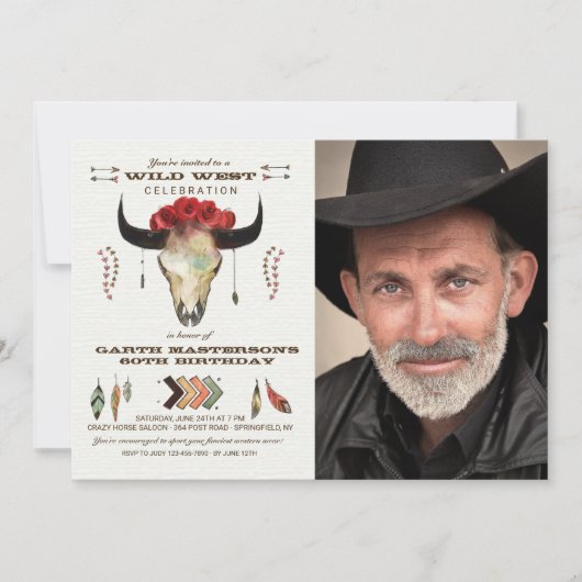 Invitation occidentale de photo d'éléments (Devant)