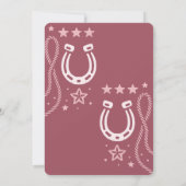Invitation Occidentale Giddy Up Pink Cowgirl Anniversaire (Dos)