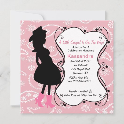 Invitation Occidentale, maman enceinte à l'invitation du Baby (Devant)