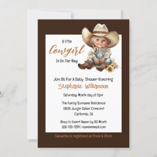 Invitation Occidentale mignonne cowgirl sauvage ouest baby sh