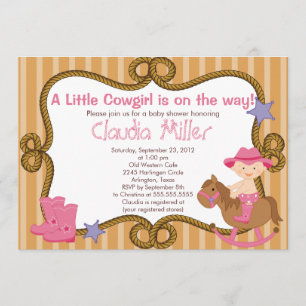 Invitation occidentale mignonne de baby shower de