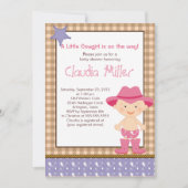 Invitation occidentale mignonne de baby shower de (Devant)